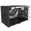 Waterproof Breathable Oxford Cloth Dog Crate Cover with Mesh Window and Double-Door Access, Washable, Black, 24–48 in (61 cm) view 1