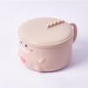 QOXEZY Stainless Steel Noodle Bowl with Lid, Dinosaur Pattern, Microwave Instant Noodle Container, Dishwasher Safe, Green/Pink, 14 x 14 x 10 cm (Pink) view 2