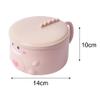 QOXEZY Stainless Steel Noodle Bowl with Lid, Dinosaur Pattern, Microwave Instant Noodle Container, Dishwasher Safe, Green/Pink, 14 x 14 x 10 cm (Pink) view 3