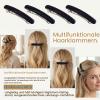 Cesujowaz Small French Hair Clips for Women, Black Metal Hair Clips, 4-Pack view 3