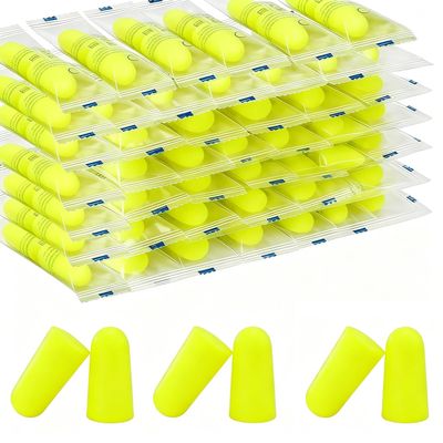 60 Pairs Foam Earplugs for Sleeping, 38 dB SNR Hearing Protection, Yellow