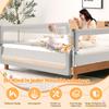 Vkechh Bed Rail, Fall Protection for Box Spring Beds, 200 cm, Height-Adjustable 72–86 cm, 180° Foldable, Breathable Mesh, Easy Installation, Gray, 2-Pack view 2
