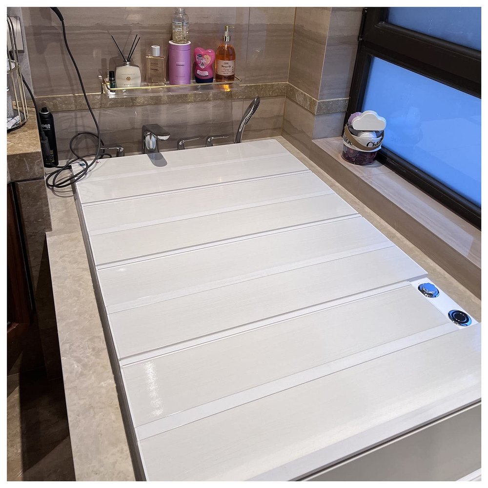 Bathtub Cover and Tray, 1.2 cm Thick, Folding PVC Dustproof Board, 70 x 105