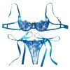 Women's Sheer Lingerie Set with Floral Lace, Burgundy view 1