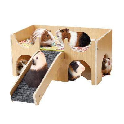 Zeiwohndc Rainbow Hamster Toy Set with Hideout, Swing and Seesaw