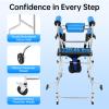 10-Level Height-Adjustable Walking Aid, 8-Wheel Rollator with Brakes, 100 kg Capacity, 116–140 cm Height view 4