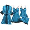 JokeLomple Women's Sexy Lace Lingerie Bodysuit Set, Transparent Latex Wetlook Push-Up Corset Top #1 view 1