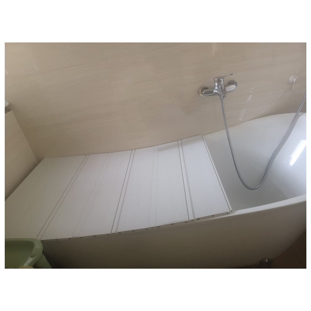 1.2 cm Thick PVC Bathtub Cover for Most Standard Bathtubs, Folding Bath Tray (70 x 135 x 1.2 cm)