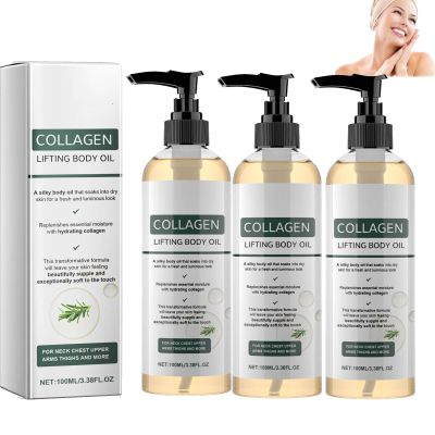 Collagen Lifting Body Oil, Moisturizing Body Oil for Women, Intense Hydration and Nourishment, Firming Body Care for Upper Arms, Thighs and Neck (3 Pc)