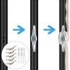 Kivivaka Stainless Steel Clip Hooks for Blinds and Curtains, Silver, 6.5 cm, 10-Pack with Screws view 4