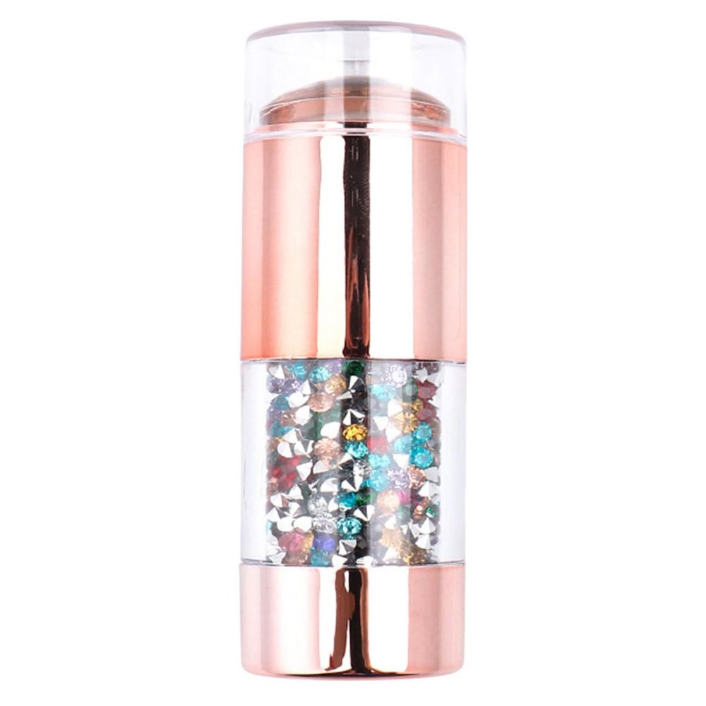 Mipcase 2-Piece Silicone Nail Stamper Set with Gold-Colored Flexible Heads and Stamping Templates, Random Color