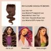 14-Inch 4x4 Chocolate Brown Brazilian Human Hair Closure, Transparent Lace, 180% Density, Free Part, Silky Body Wave view 2