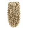 Larafona 9A Clip-In Human Hair Extensions, Large Curls, Balayage Brown with Light Blonde Highlights, P8/60#, 24 in/60 cm view 3