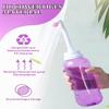 Portable Peri Bottle for Women, 500 mL, 2 Nozzles, Purple view 4