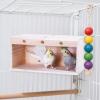 wkao Large Transparent Breeding Box for Cockatiels and Budgerigars, Pine Wood, Top Opening, Perch and Screws view 2