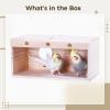 wkao Large Transparent Breeding Box for Cockatiels and Budgerigars, Pine Wood, Top Opening, Perch and Screws view 3