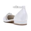 Women's Flat Bridal Shoes, Pointed Satin Wedding Shoes with Low Heel view 4