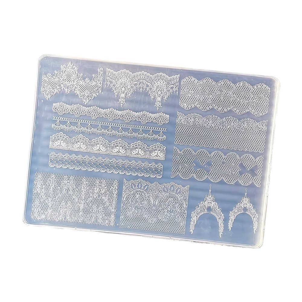 Versatile Silicone Nail Art Mold with Multiple 3D Lace Designs