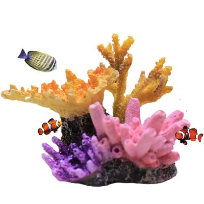 AQCDPJYU Artificial Aquarium Coral Decorations, Resin Aquascaping Ornaments (A)