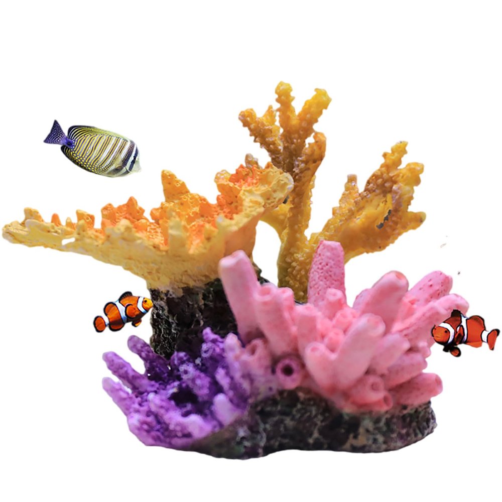 AQCDPJYU Artificial Aquarium Coral Decorations, Resin Aquascaping Ornaments (A)