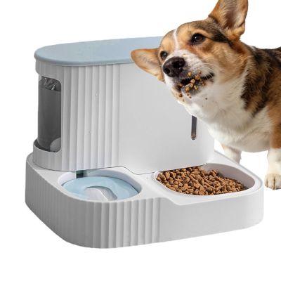 Food and Water Dispenser Set, 2-in-1 Combination for Puppies, Automatic Feeder and