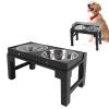 Adjustable Foldable Elevated Dog Bowl Stand with Stainless Steel Bowls view 3