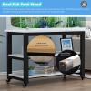 Rustic White 3-Tier Rolling Aquarium Stand for Aquariums, Reptiles & Turtles view 3