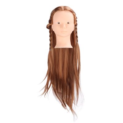 Naroote Hair Styling Mannequin Head, Full Hair Volume, for Hairdressing Training, Easy to Use, Light Brown