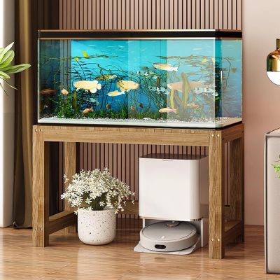 Adjustable Terrarium Stand for Reptiles with Non-Slip Feet, Wooden Aquarium Shelf for Home, Hotels, and Home Offices
