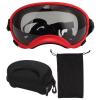 MechKit Dog Goggles, Windproof UV-Resistant, Adjustable Strap, for Large Breeds, Red Frame with Black Lenses view 1
