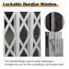 Adjustable Folding Window Safety Bars, 66–100 cm, Burglar-Resistant, for Bedrooms, Nurseries, and Schools (W 93 cm x H 60 cm) view 4