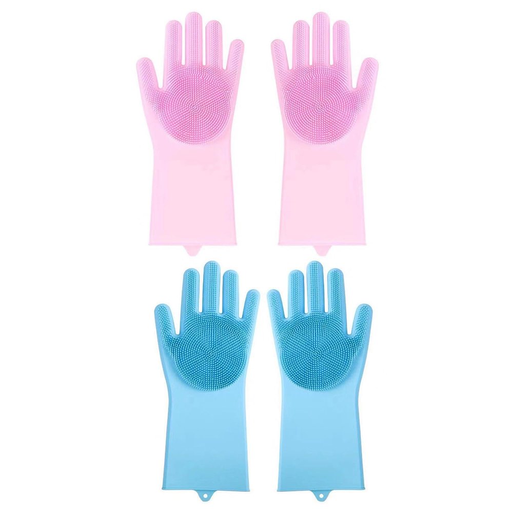 DUINIU 2 Pairs Scratch-Resistant Silicone Fleece Gloves