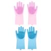 DUINIU 2 Pairs Scratch-Resistant Silicone Fleece Gloves view 1