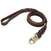 BOROCO Braided Soft Leather Dog Collar and Leash Set, 2.5 cm Wide, Brown, for Large and Medium Dogs view 2