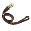 BOROCO Braided Soft Leather Dog Collar and Leash Set, 2.5 cm Wide, Brown, for Large and Medium Dogs view 3