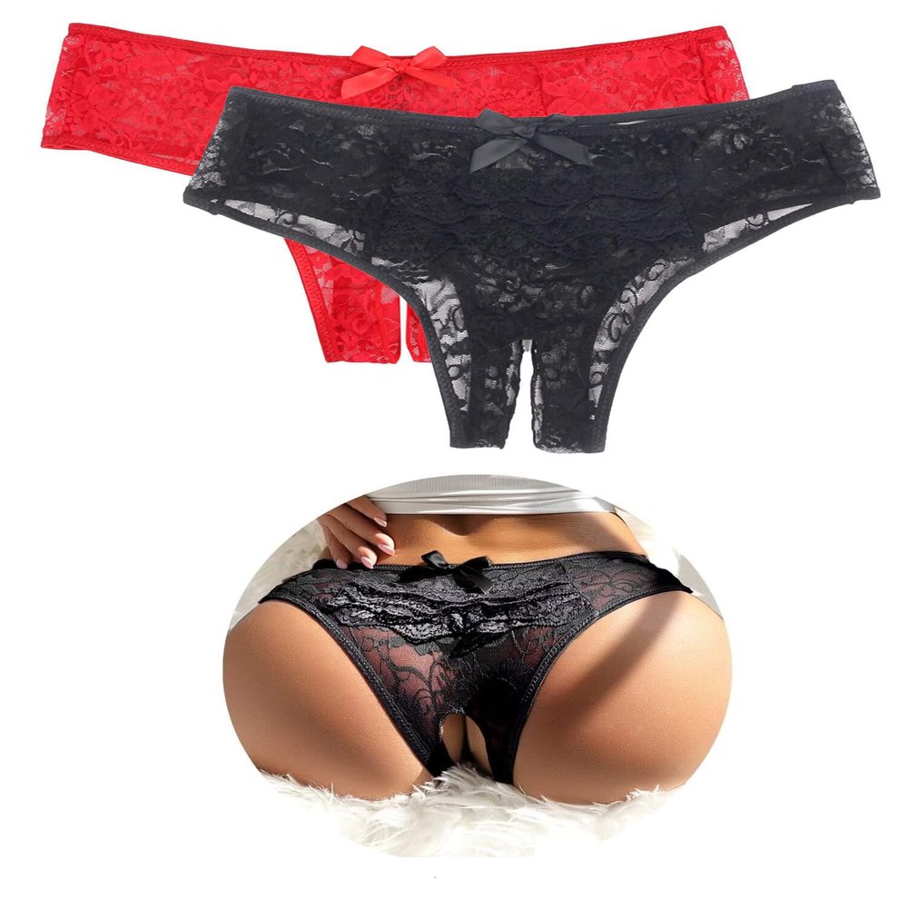 ohyeahlady Women's Open-Crotch Thong, Plus-Size Sexy Lingerie