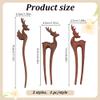 WEBEEDY 3-Style Wooden Deer Hair Sticks, French-Style Sandalwood Hair Forks for Women view 2