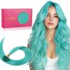 WENNALIFE Teal Green U-Tip Human Hair Extensions, 45 cm, 25 g, 25 Strands view 1