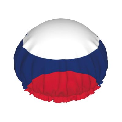 Laos Flag Lined Shower Cap for Women