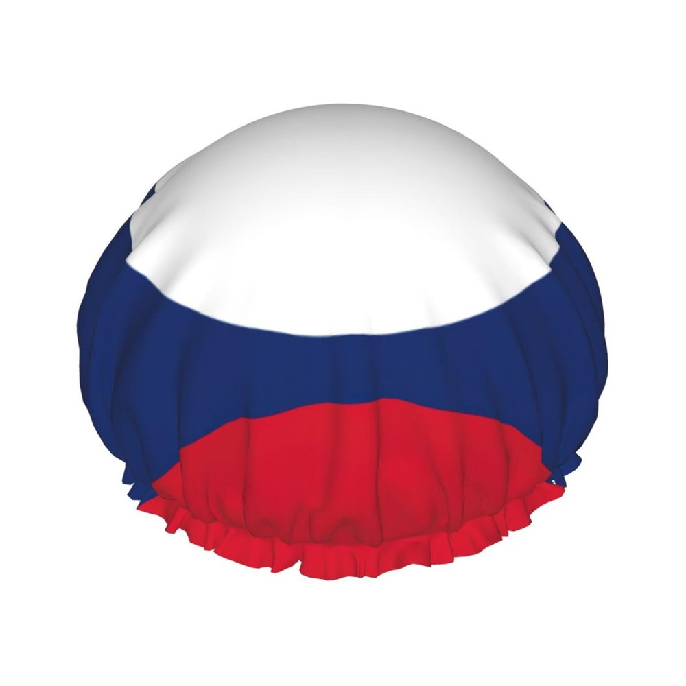 Laos Flag Lined Shower Cap for Women