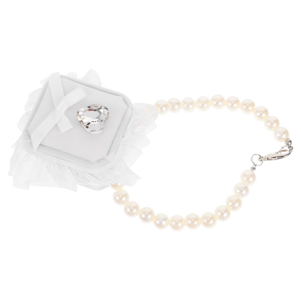 CORHAD White Polyester Dog Ring Pillow Holder with Unique Wedding Design