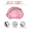 Pink Marble Textured Lined Shower Cap for Women view 3