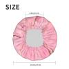 Pink Marble Textured Lined Shower Cap for Women view 4