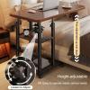 Overbed Table with Casters, Height-Adjustable Laptop Cart for Bedroom view 3