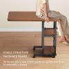Overbed Table with Casters, Height-Adjustable Laptop Cart for Bedroom view 4