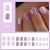 Short Square Acrylic Press-On Nails with Floral Design, Glossy Full Coverage, 24 Pieces view 2