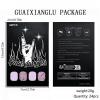 Short Square Acrylic Press-On Nails with Floral Design, Glossy Full Coverage, 24 Pieces view 4