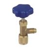 FACAIIO Low-Pressure Bottle Opener for R22, R134a and R410A Gas, 1/4 SAE Connection, Stainless Steel and Brass Valve Body, Blue + Gold view 1