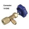 FACAIIO Low-Pressure Bottle Opener for R22, R134a and R410A Gas, 1/4 SAE Connection, Stainless Steel and Brass Valve Body, Blue + Gold view 2