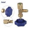 FACAIIO Low-Pressure Bottle Opener for R22, R134a and R410A Gas, 1/4 SAE Connection, Stainless Steel and Brass Valve Body, Blue + Gold view 3
